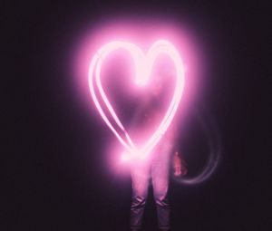 Preview wallpaper heart, light, man