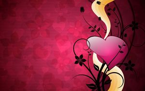 Preview wallpaper heart, lines, background, bright, love