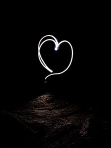Preview wallpaper heart, long exposure, darkness, night
