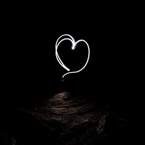Preview wallpaper heart, long exposure, darkness, night