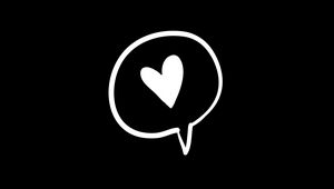 Preview wallpaper heart, love, bw, art, vector