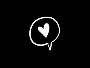 Preview wallpaper heart, love, bw, art, vector