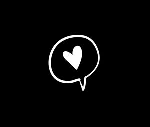 Preview wallpaper heart, love, bw, art, vector