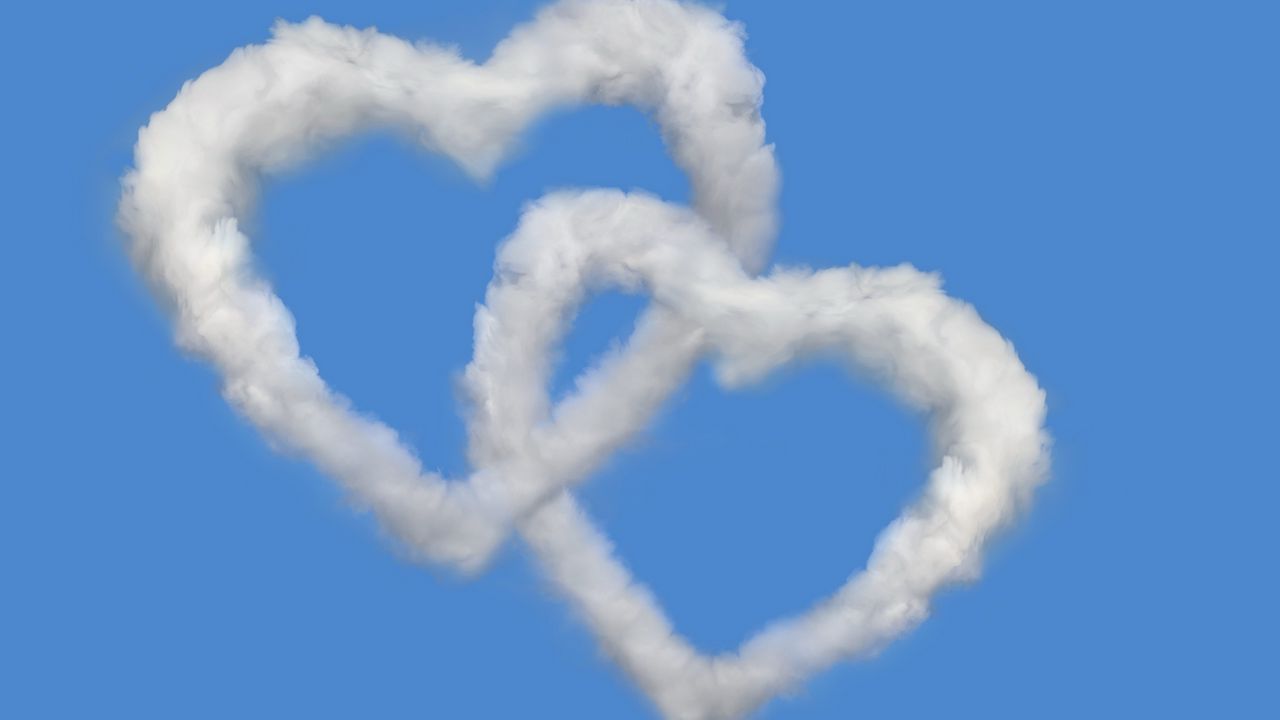 Wallpaper heart, love, clouds, sky