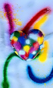 Preview wallpaper heart, love, colorful, paint