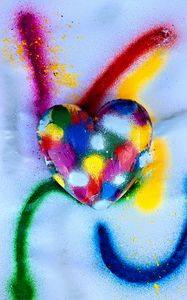 Preview wallpaper heart, love, colorful, paint