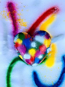 Preview wallpaper heart, love, colorful, paint