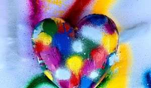 Preview wallpaper heart, love, colorful, paint