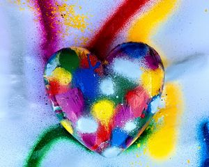 Preview wallpaper heart, love, colorful, paint