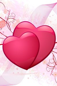 Preview wallpaper heart, love, couple, drawing, flutter