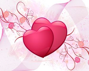 Preview wallpaper heart, love, couple, drawing, flutter