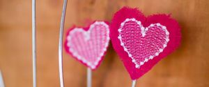 Preview wallpaper heart, love, fabric, rod, pink