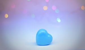 Preview wallpaper heart, love, glare, bokeh, blue