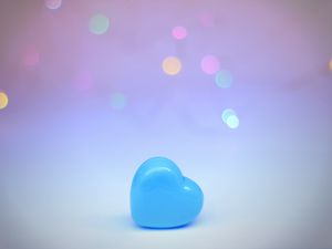 Preview wallpaper heart, love, glare, bokeh, blue