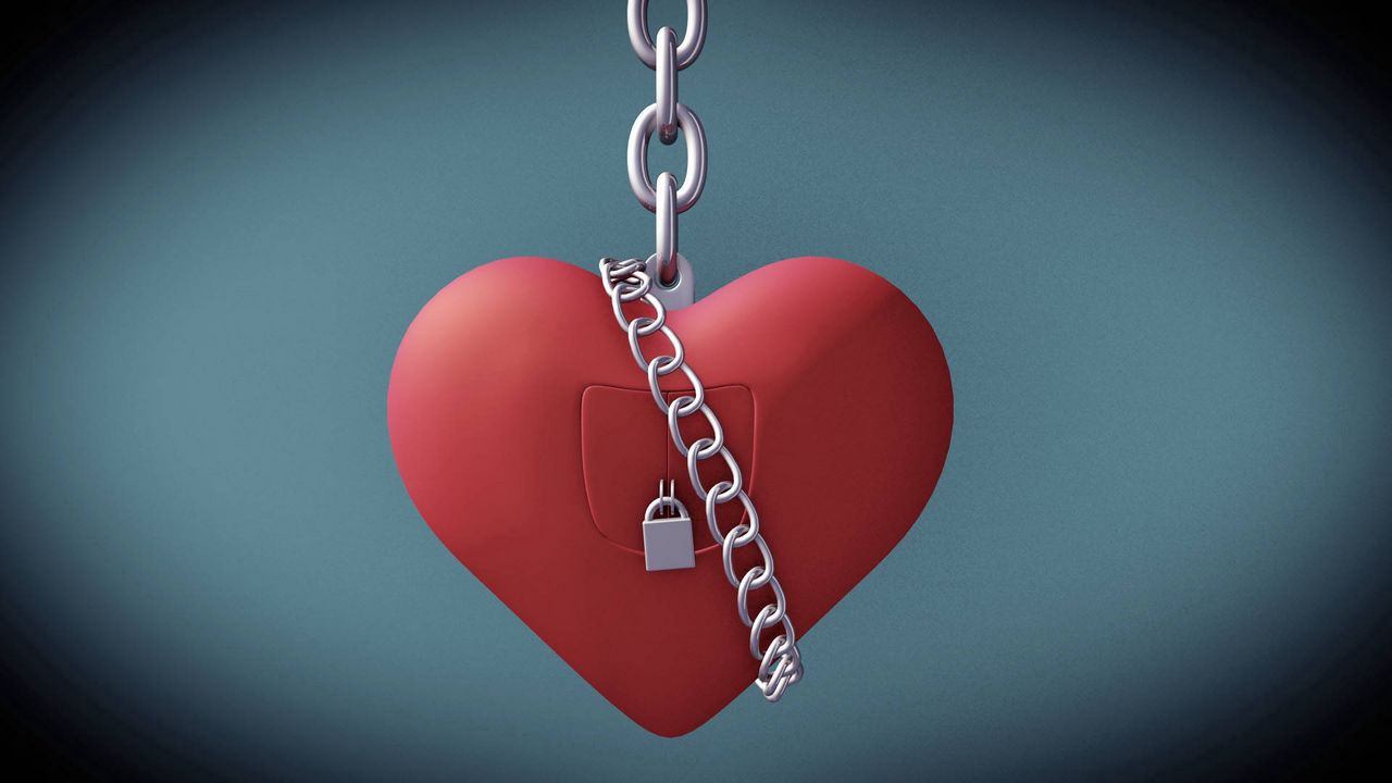 Wallpaper heart, love, lock, chain
