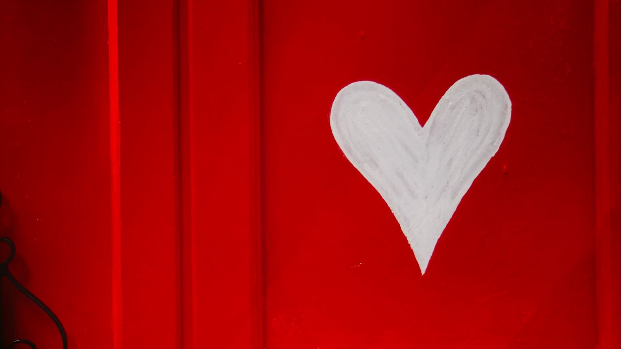 Wallpaper heart, love, romance, red, door