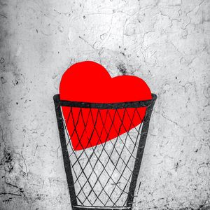 Preview wallpaper heart, love, sad, street art, art
