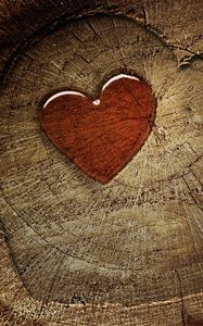 Preview wallpaper heart, love, tree stump, tree