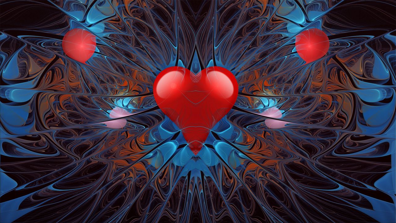Wallpaper heart, mesh, shape, background