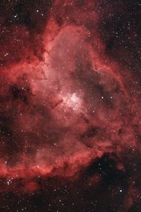 Preview wallpaper heart nebula, nebula, glow, stars, space, red