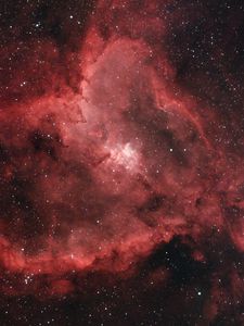 Preview wallpaper heart nebula, nebula, glow, stars, space, red