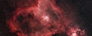 Preview wallpaper heart nebula, nebula, glow, stars, space, red