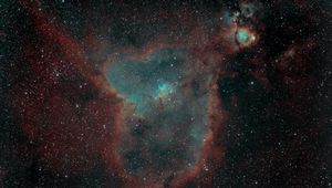 Preview wallpaper heart nebula, nebula, stars, glow, space