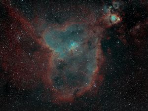 Preview wallpaper heart nebula, nebula, stars, glow, space