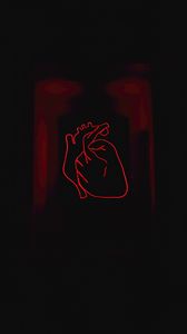 Preview wallpaper heart, neon, art, dark