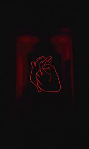 Preview wallpaper heart, neon, art, dark