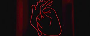 Preview wallpaper heart, neon, art, dark