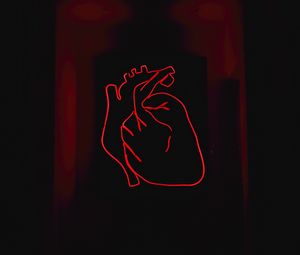 Preview wallpaper heart, neon, art, dark