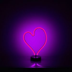 Preview wallpaper heart, neon, backlight