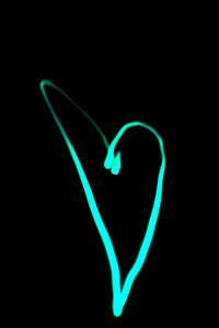 Preview wallpaper heart, neon, blue, black background