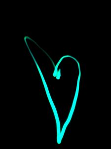Preview wallpaper heart, neon, blue, black background