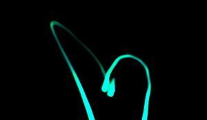 Preview wallpaper heart, neon, blue, black background