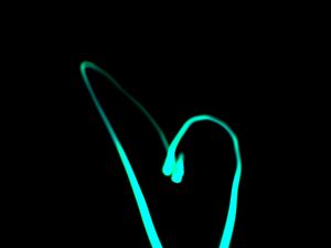Preview wallpaper heart, neon, blue, black background