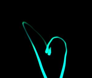 Preview wallpaper heart, neon, blue, black background