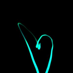 Preview wallpaper heart, neon, blue, black background