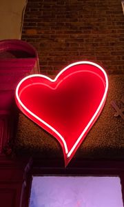 Preview wallpaper heart, neon, light, red, love