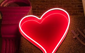 Preview wallpaper heart, neon, light, red, love