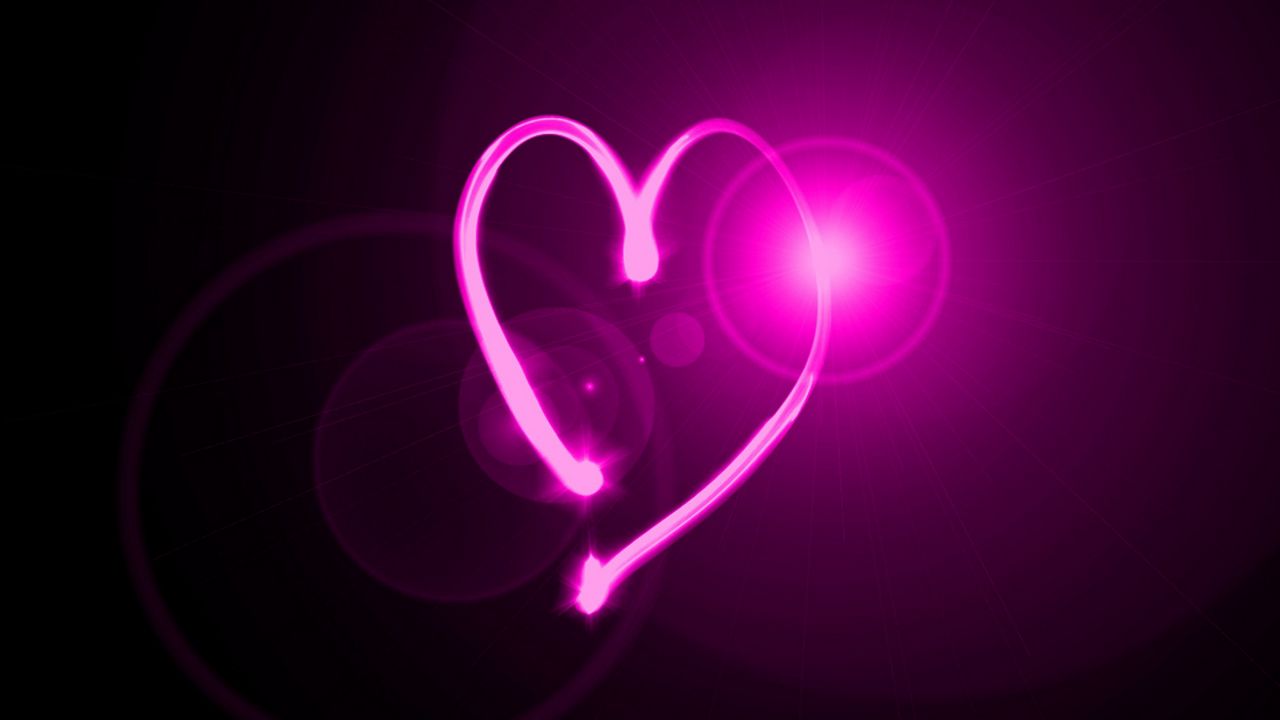 Wallpaper heart, neon, light