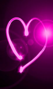 Preview wallpaper heart, neon, light