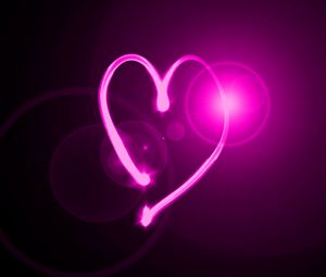 Preview wallpaper heart, neon, light