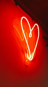 Preview wallpaper heart, neon, love, light, red