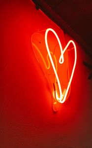 Preview wallpaper heart, neon, love, light, red