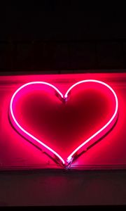 Preview wallpaper heart, neon, sign, light, red
