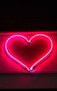 Preview wallpaper heart, neon, sign, light, red