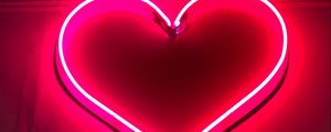 Preview wallpaper heart, neon, sign, light, red