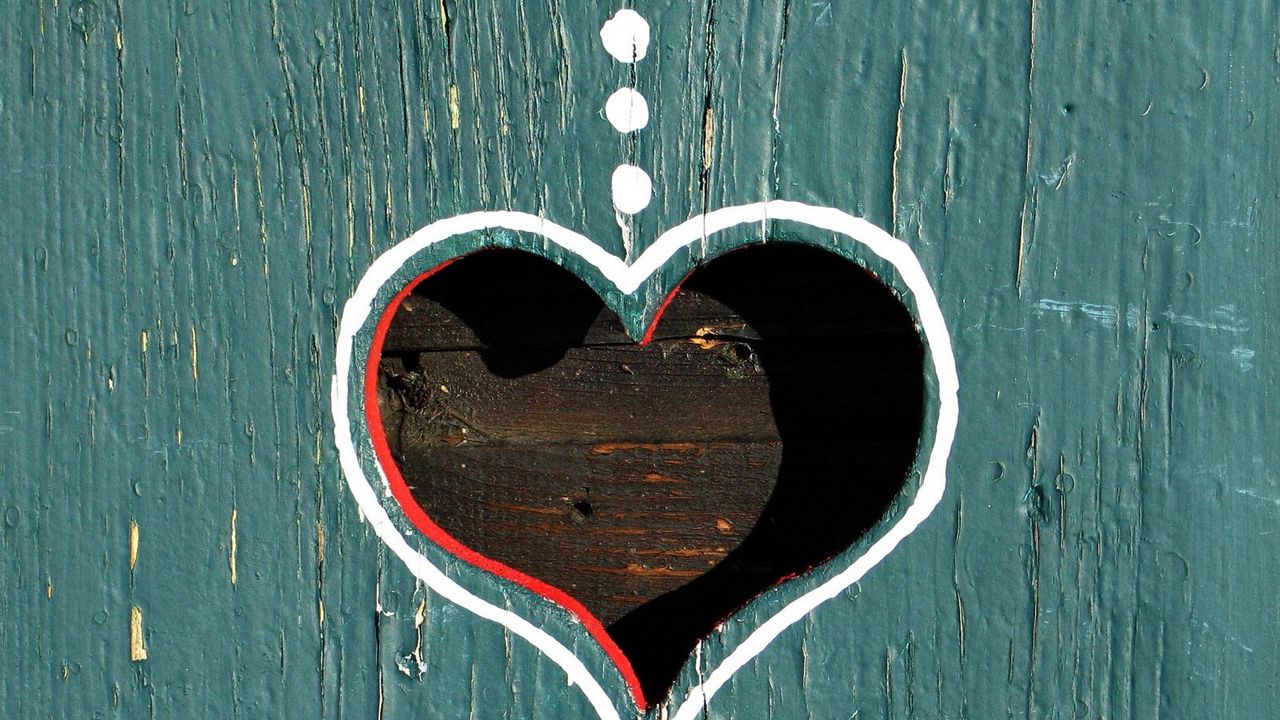 Wallpaper heart, paint, shape, wood